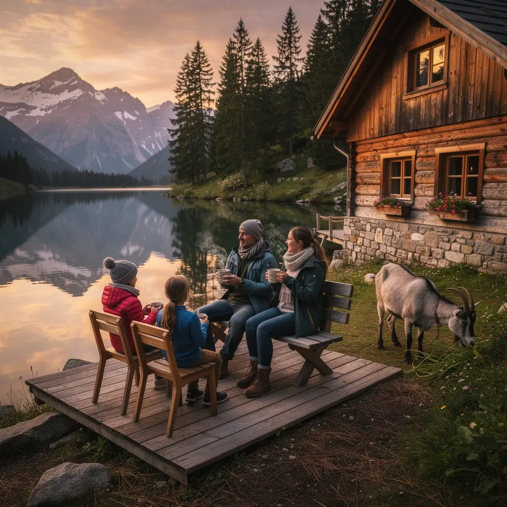 Adventurous hikers trekking along a rugged path with stunning mountain vistas.